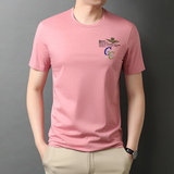 纯棉t恤短袖男2021秋季潮流印花半袖上衣服打底衫QLM88205-P70，男装T恤，电商B212（原钱塘6029）