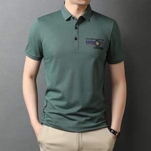 爸爸短袖t恤男夏季中年男夏装纯棉翻领POLO衫QLM88152-P70