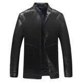 2021春季男士皮夹克外套中年休闲立领水洗皮衣爸爸春装S2025-P140，男装皮衣，电商B212（原钱塘6029）