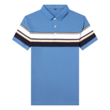 中青年爸爸夏装短袖纹t恤纯棉商务休闲男士衣服夏季QLM88105-P75，男装T恤，电商B212（原钱塘6029）