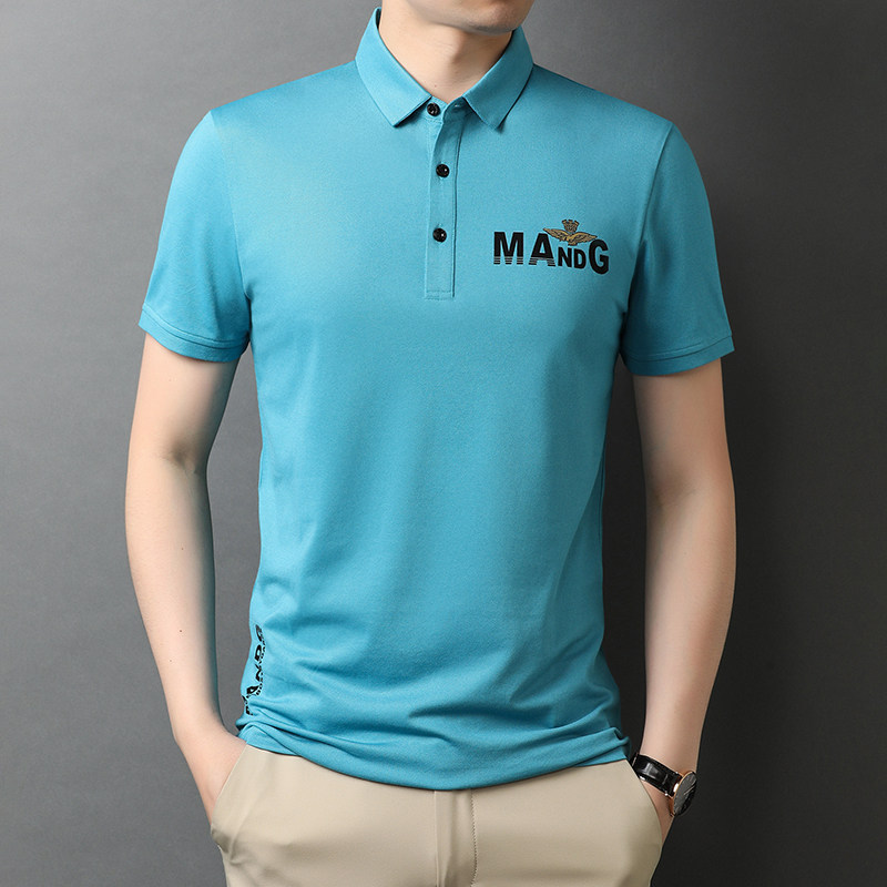 纯棉短袖男夏季潮流男士T恤百搭休闲商务印花polo衫QLM88154-P70,男装T恤,电商B212（原钱塘6029）