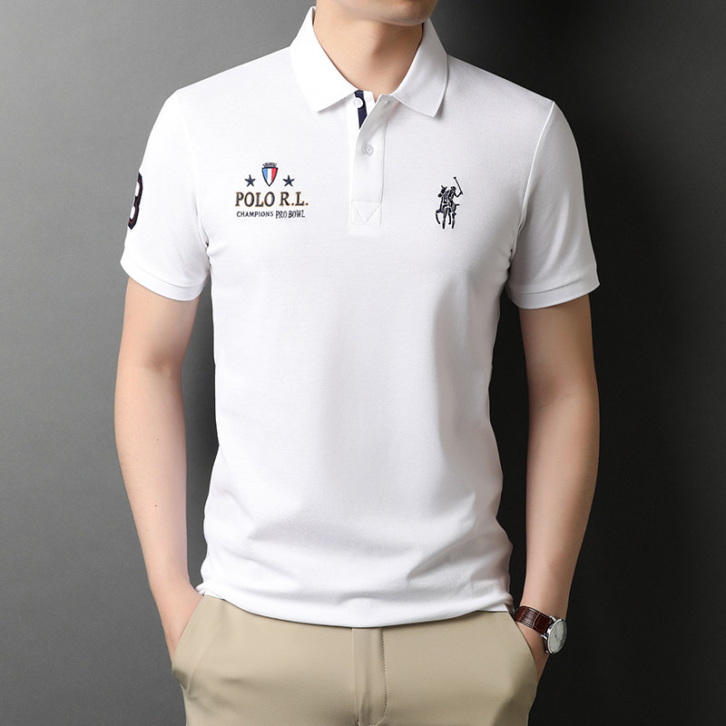 纯棉短袖T恤男上衣夏季青年男士休闲刺绣POLO衫潮流体恤D2171-P65图片