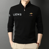 男士2021年秋季长袖纯棉t恤polo衫免烫翻领休闲体恤QLM55159-P80，男装T恤，电商B212（原钱塘6029）