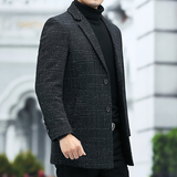 羊毛大衣男中长款秋冬中年男士商务休闲西装领毛呢外套L3026-P280，男装毛呢大衣，电商B212（原钱塘6029）