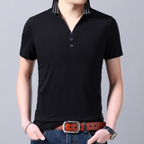 2021年新款夏季翻领潮流短袖t恤男士纯色休闲polo衫AJY2150-P60，男装T恤，电商B212（原钱塘6029）