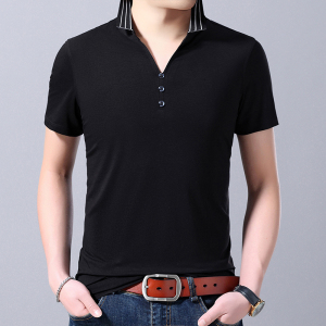 2021年新款夏季翻领潮流短袖t恤男士纯色休闲polo衫AJY2150-P60