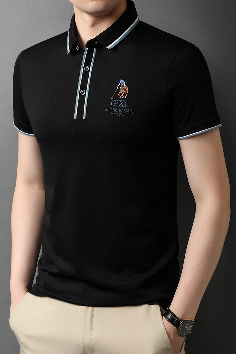 男装短袖t恤男2021夏季新款翻领透气男士休闲polo衫QLM88162-P75,男装T恤,电商B212（原钱塘6029）