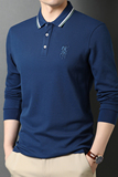 纯棉长袖T恤男翻领体恤秋季新款男士休闲宽松POLO衫D9725-P75，男装Polo衫，电商B212（原钱塘6029）