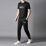 新款休闲短袖套装男士T恤夏季薄款宽松运动两件套AJY08-P85，男装休闲套装，电商B212（原钱塘6029）