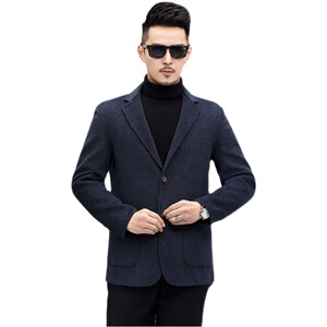 男式秋冬季羊毛外套修身西服双面呢毛呢休闲西装KCN2250-9-P340图片