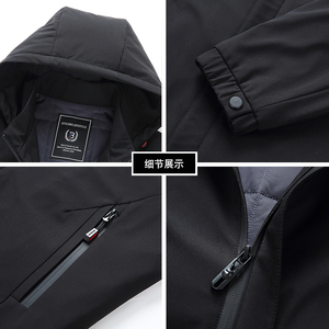 轻巧保暖棉衣男连帽冬季男士休闲拉锁口袋棉服冬装外套HC207-P160图片
