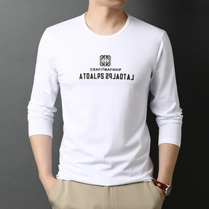 t恤男长袖印花韩版2021秋季新款上衣宽松圆领烫钻体恤GR5523-P50图片