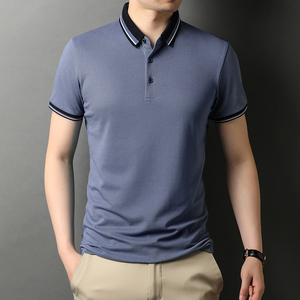 男士夏季纯棉休闲Polo衫男士T恤翻领纯棉冰丝短袖潮QLM88168-P70图片