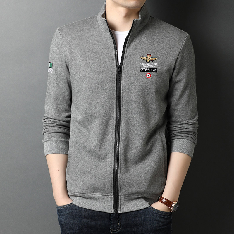 2021秋冬新款纯棉刺绣纯色休闲棒球服男士夹克外套男QLM55205-P95,男装夹克,电商B212（原钱塘6029）