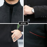羊毛大衣男中长款双面呢男士休闲单排扣立领毛呢外套L2156-P430，男装毛呢大衣，电商B212（原钱塘6029）