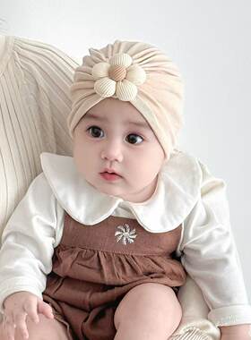 婴儿帽子春秋薄款可爱套头帽新生儿护囟门0-12月男女宝宝纯棉胎帽