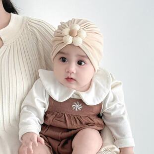 婴儿帽子春秋薄款可爱套头帽新生儿护囟门0-12月男女宝宝纯棉胎帽