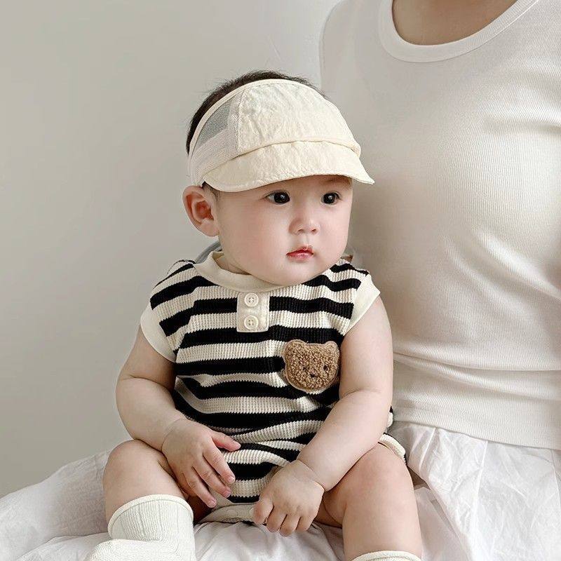 婴幼儿帽子透气夏季薄款护囱门空顶胎帽宝宝小月龄遮阳防晒囟门帽