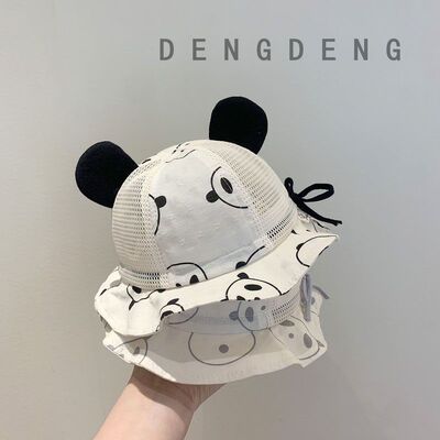 宝宝帽子可爱夏季婴儿防晒儿童遮阳帽男童渔夫帽婴幼儿网眼盆帽