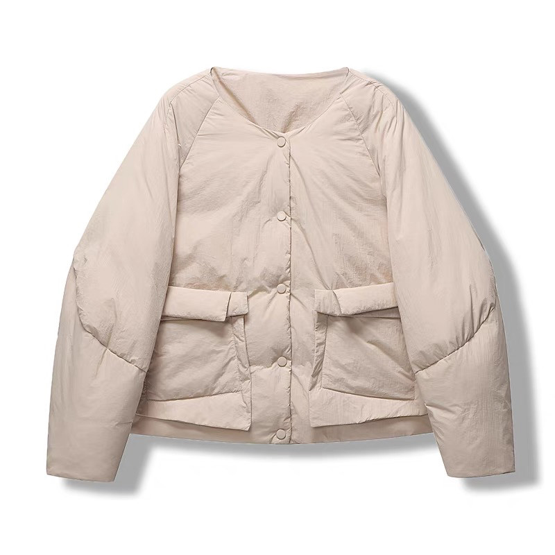 圆领轻薄羽绒服女冬季新款2024年宽松韩版小个子白鸭绒短款薄外套