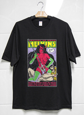 Retro47 Melvins讨厌鬼重金属乐队美式复古印花纯棉宽松短袖T恤