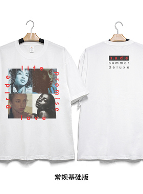 Retro47莎黛欧SADE音乐周边印花T恤美式街头嘻哈Vintage纯棉短袖