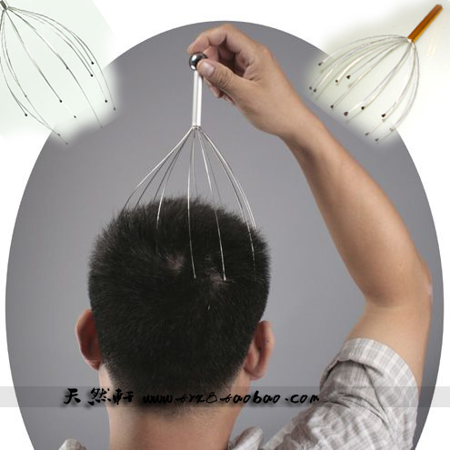 头部按摩器 八爪鱼钢丝头摩 抓头器 头部按摩爪 挠头器 生发养发