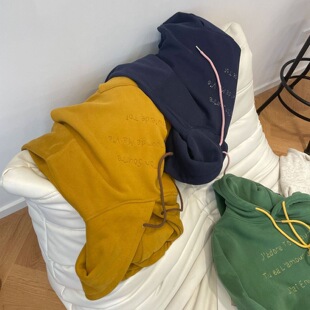 冬季连帽卫衣长袖运动刺绣字母大码外套女士2025新款韩范痞帅上衣