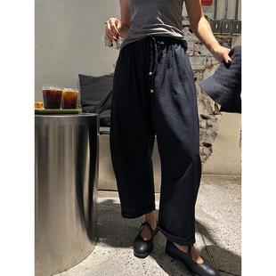 休闲裤 显瘦宽松阔腿串珠香蕉裤 女时尚 哈伦裤 洋气薄款 2024春夏秋裤