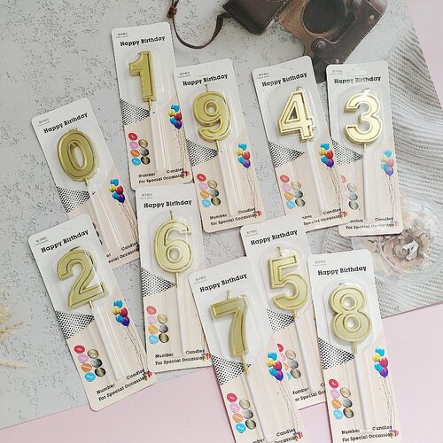 金色数字蜡烛大号生日蛋糕装饰