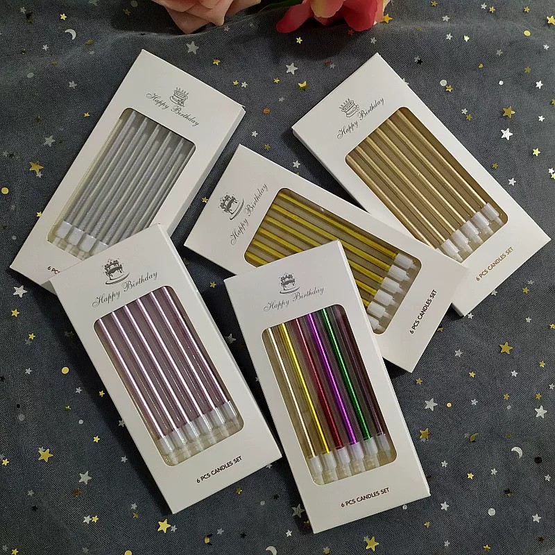 生日蜡烛蛋糕装饰烘焙螺纹蜡烛儿童创意浪漫派对镀金金色长杆蜡烛