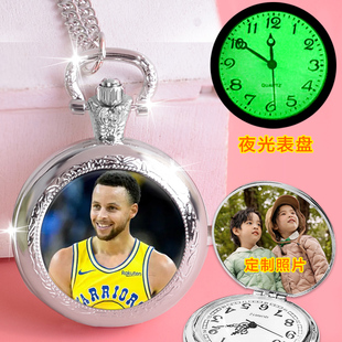 夜光表翻盖怀表项链NBA周边库里东契奇字母哥詹姆斯学生考试用表
