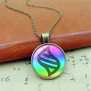 外贸热销爆款动漫宝可梦周边宝可梦项链mega进化钥石宝石吊坠项链