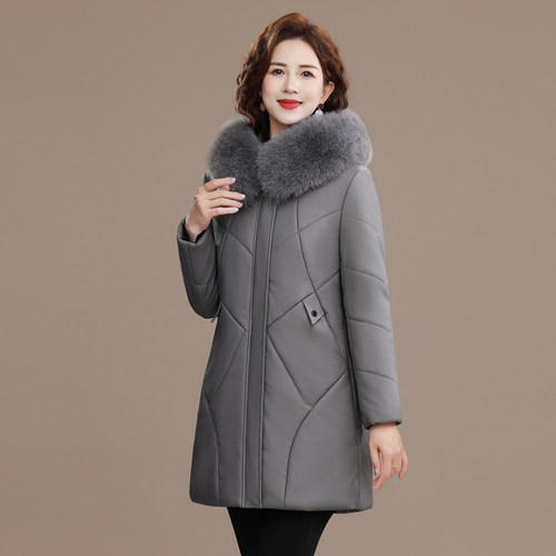 真皮羽绒服女加厚妈妈装皮衣外套