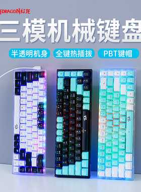 红龙TS68机械键盘68键有线热插拔青轴红轴青柠轴电脑办公游戏专用