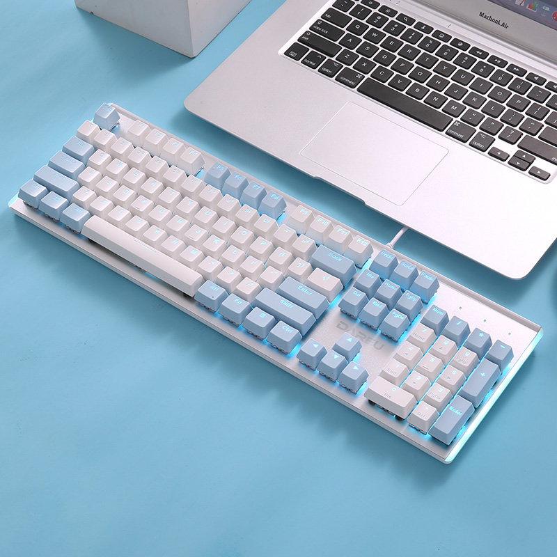 达尔优lk165机械键盘104键黑青红茶轴电竞游戏有线网吧网咖专用