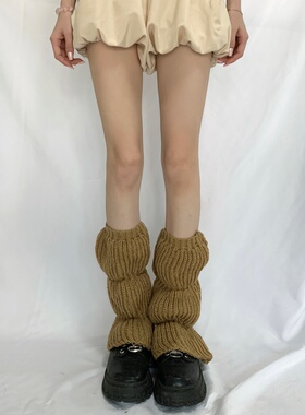 冬季保暖针织袜套堆堆袜子辣妹灯笼粉色jk小腿袜女春秋绑带腿套