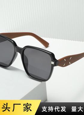 直播爆款时尚大框木纹偏光太阳镜TR太阳镜防紫外线开车驾驶墨镜男