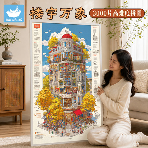 猫的天空之城楼宇万象3000片拼图