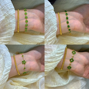 碧玉手链合集 | 天然和田玉碧玉手链银镶可调节