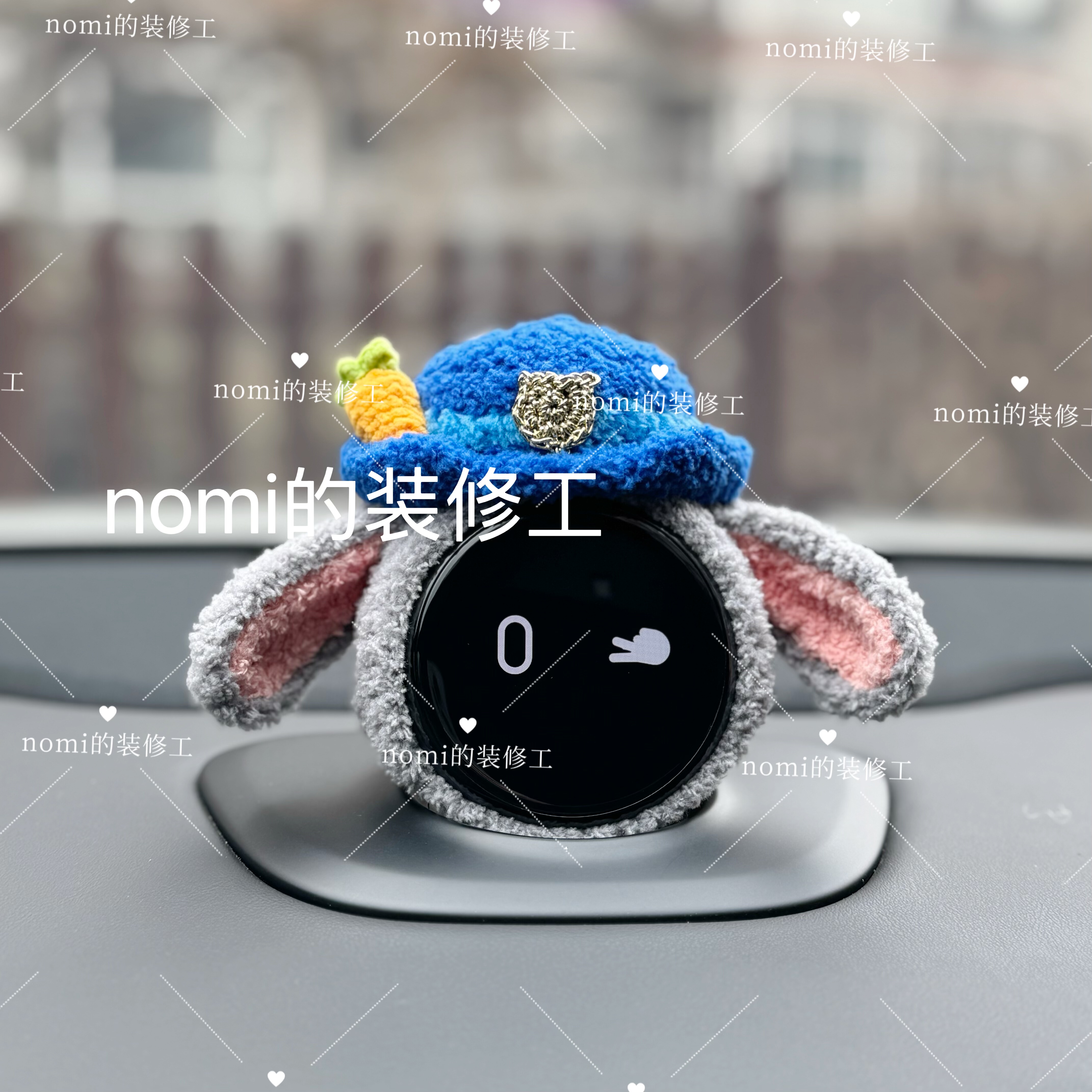蔚来汽车nomi帽子疯狂动物城朱迪糯米帽子装饰 纯手工制作,汽车用品/电子/清洗/改装,摆件,淘宝优惠券,粉丝福利购,淘宝优惠卷