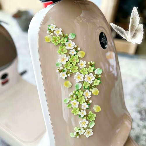 适用九号汽车车身遮划痕仿真桃花