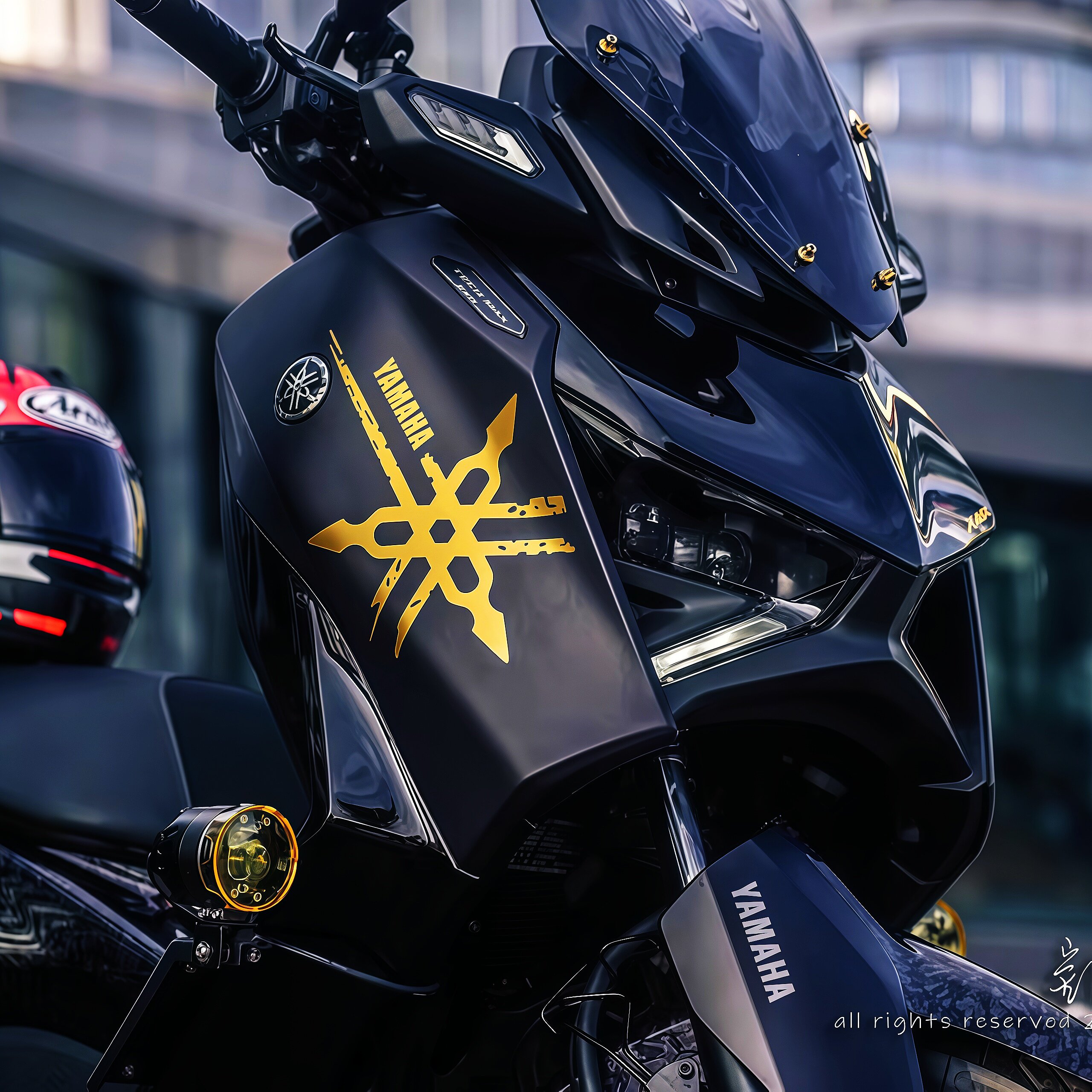 适用于雅马哈新款XMAX300贴纸拉花摩托车贴花防水车身贴车头版画