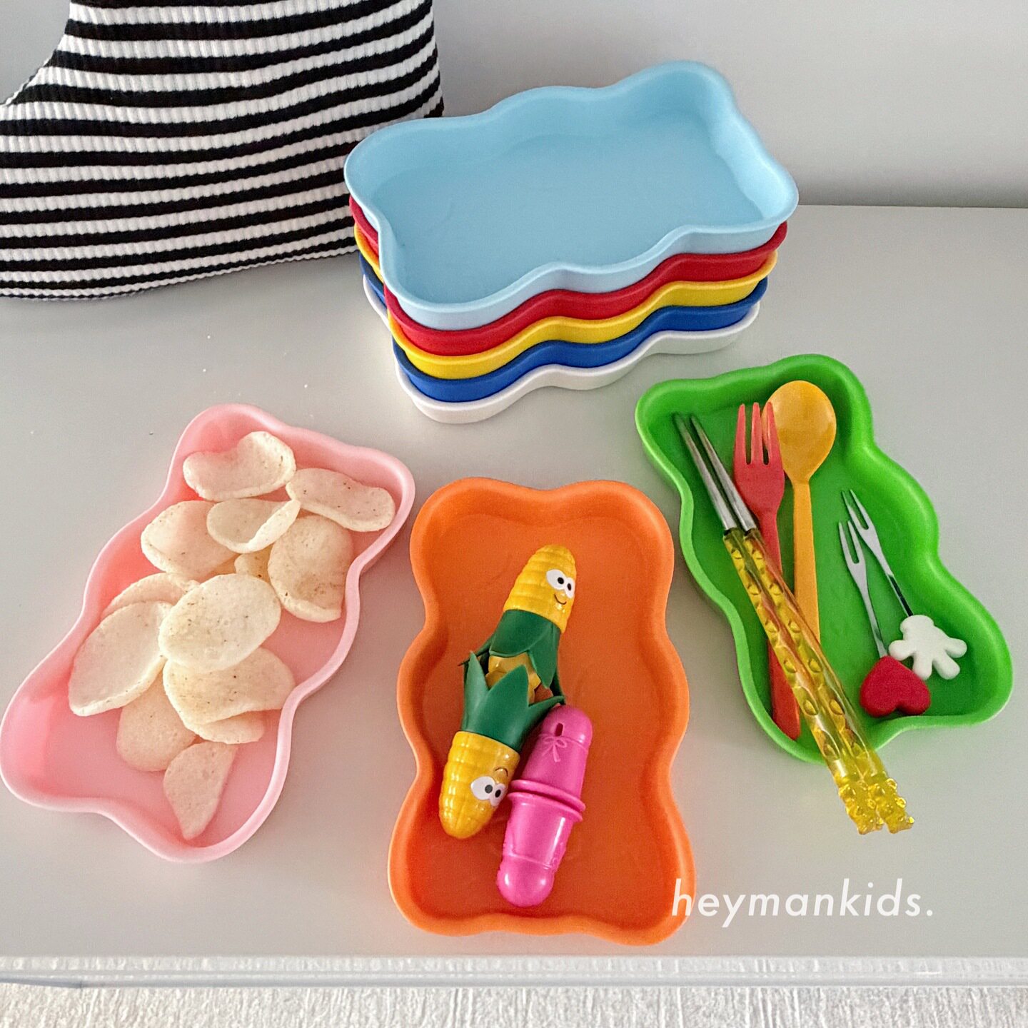 heymankids｜韩国haribo小熊软糖周边水果零食小托盘桌面多用托盘