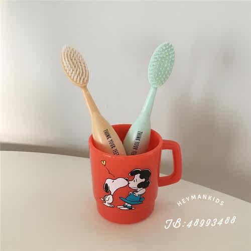 snoopy日本史努比复古牙刷小水杯