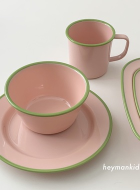 heymankids｜韩国awaken超美芭乐色餐具酸奶碗马克杯餐盘密胺耐摔
