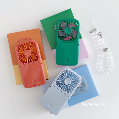 heymankids｜日本francfranc彩色夏日便携手持风扇5档风挂脖台式