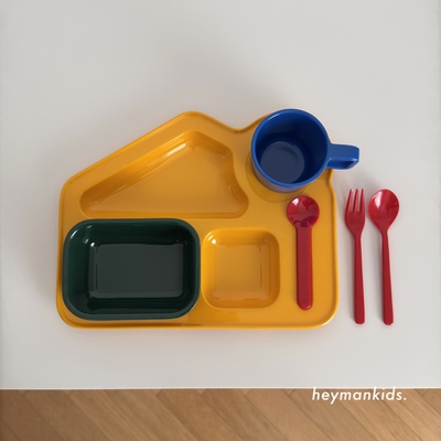 heymankids｜韩国Happy Pop儿童房子汽车造型餐具杯碗勺叉盘套装