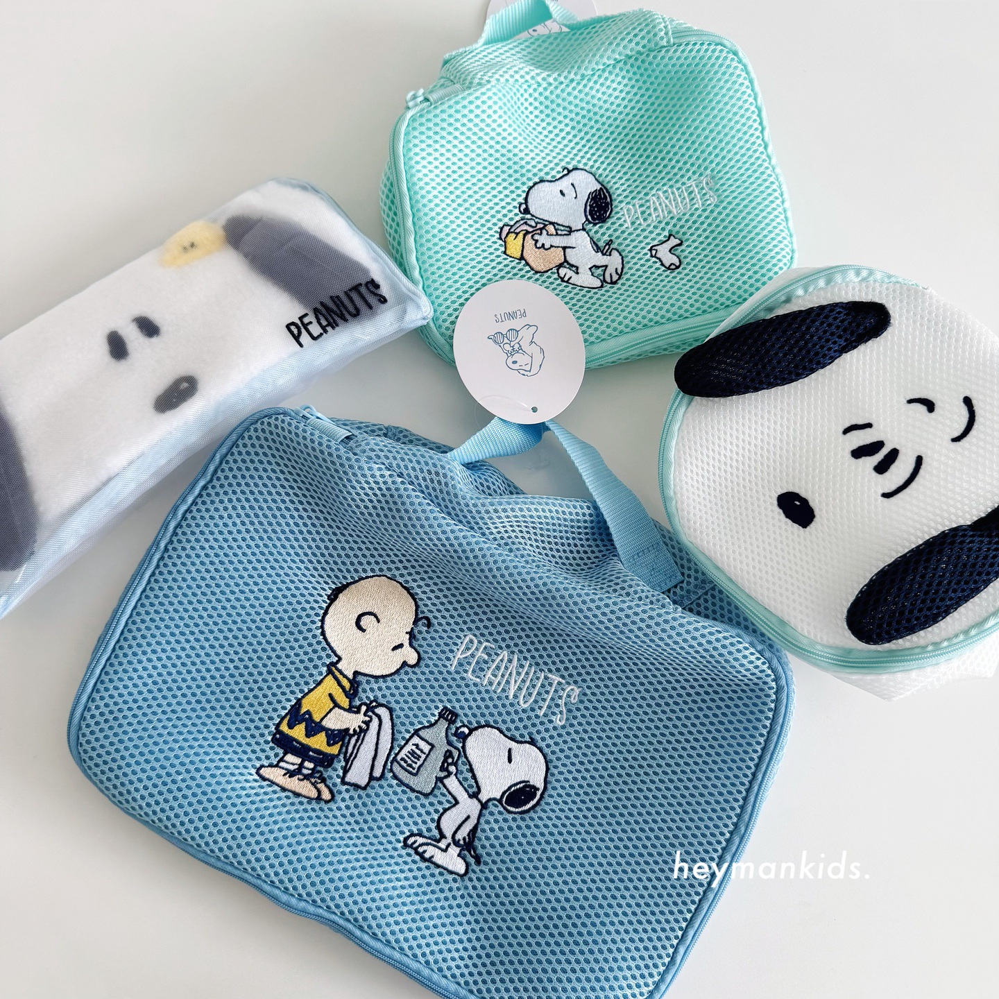 heymankids｜日本snoopy史努比加厚网纱洗衣袋旅行收纳袋化妆包