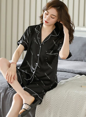 维多利亚夏季高级感轻奢女款睡衣2026新款真丝绸短袖短裤家具服饰